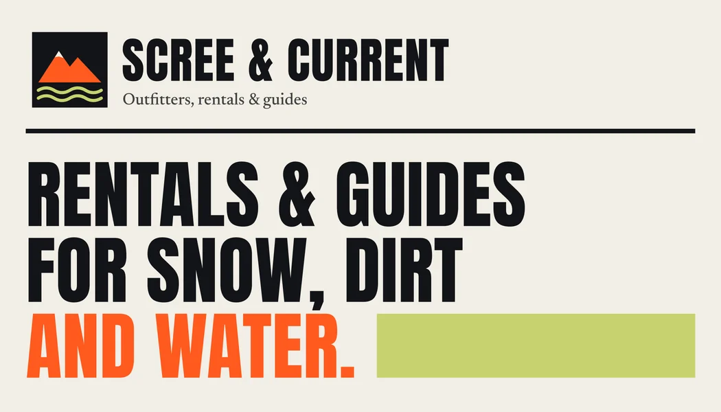 Scree & Current Outfitters business card, front (sample design)